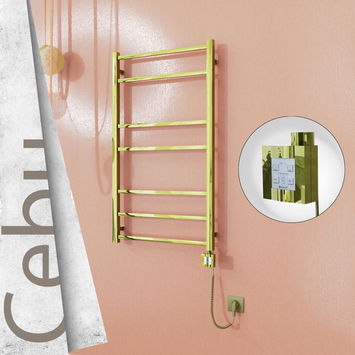  - Cebu Electric Towel Warmer 600x1050 Gold Ktx4 200 W (Spiral Cable)