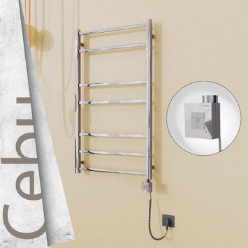 Radiva - Cebu Electric Towel Warmer 600x1050 Mirror Finish Ktx1 200 W (Spiral Cable)