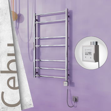 - Cebu Sèche Serviettes Electrique 600x1050 Finition de polissage Ktx3 200 Watt Câble en spirale  - Cebu Sèche Serviettes Electrique 600x1050 Finition de polissage Ktx3 200 Watt Câble en spirale