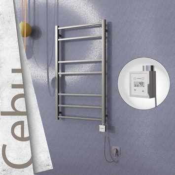 Radiva - Cebu Sèche Serviettes Electrique 600x1050 Finition peinture satiné Ktx3 200 Watt Câble en spirale