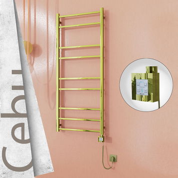  - Cebu Electric Towel Warmer 600x1395 Gold Ktx4 200 W (Spiral Cable)