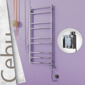 - Cebu Electric Towel Warmer 600x1395 Mirror Finish Ktx4 200 W (Spiral Cable)  - Cebu Electric Towel Warmer 600x1395 Mirror Finish Ktx4 200 W (Spiral Cable)