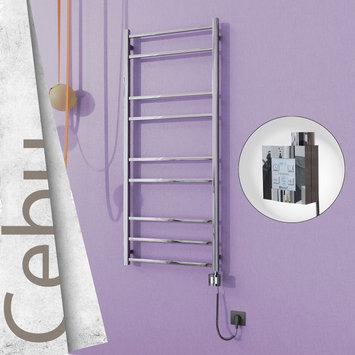 Radiva - Cebu Electric Towel Warmer 600x1395 Mirror Finish Ktx4 200 W (Spiral Cable)