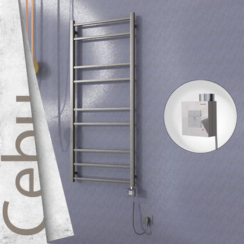 Radiva - Cebu Sèche Serviettes Electrique 600x1395 Finition peinture satiné Ktx1 300 Watt Câble en spirale