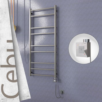 - Cebu Electric Towel Warmer 600x1395 Satine Finish Ktx1 200 W (Spiral Cable)  - Cebu Electric Towel Warmer 600x1395 Satine Finish Ktx1 200 W (Spiral Cable)