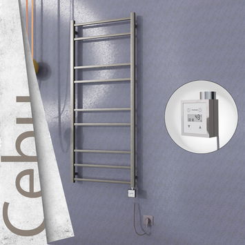  - Cebu Sèche Serviettes Electrique 600x1395 Finition peinture satiné Ktx3 300 Watt Câble en spirale