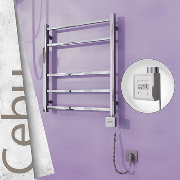 Radiva - Cebu Sèche Serviettes Electrique 600x705 Finition de polissage Ktx3 200 Watt Câble en spirale