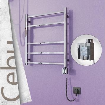 Radiva - Cebu Sèche Serviettes Electrique 600x705 Finition de polissage Ktx4 200 Watt Câble en spirale