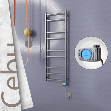 Radiva - Cebu Sèche Serviettes Electrique 500x1395 Finition peinture satiné (Thermostat Musa) 300 Watt