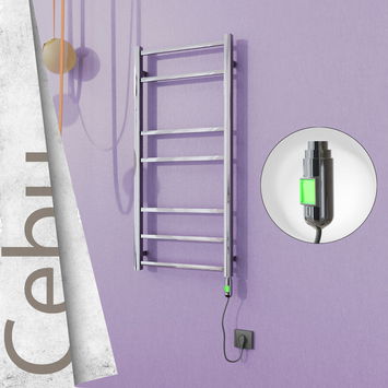 - Cebu Stainless Steel Electric Towel Warmer 500x1050 Polished Finish (On/Off) 200 W  - Cebu Stainless Steel Electric Towel Warmer 500x1050 Polished Finish (On/Off) 200 W