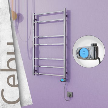  - Cebu Stainless Steel Electric Towel Warmer 600x1050 Polished Finish (Musa Thermostat) 200 W