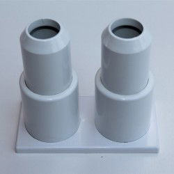 - Double Radiator Tube Hiding Sleeve Stringed Plastic Blanc  - Double Radiator Tube Hiding Sleeve Stringed Plastic Blanc