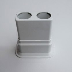 Radiva - Double Radiator Tube Hiding Sleeve Wide Movable Locked Plastic Blanc