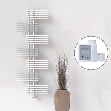 Radiva - FIJI Electric Towel Warmer 650x1762 White (KTX3 Thermostat) 1000W