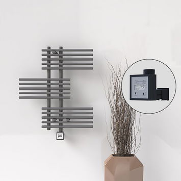 Radiva - FIJI Electric Towel Warmer 650x740 Anthracite (KTX3 Thermostat) 300W Radiva - FIJI Electric Towel Warmer 650x740 Anthracite (KTX3 Thermostat) 300W