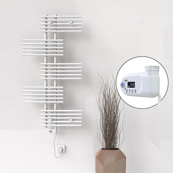 Radiva - FIJI Electric Towel Warmer 650x1250 White (Thesis Thermostat) 600W Radiva - FIJI Electric Towel Warmer 650x1250 White (Thesis Thermostat) 600W