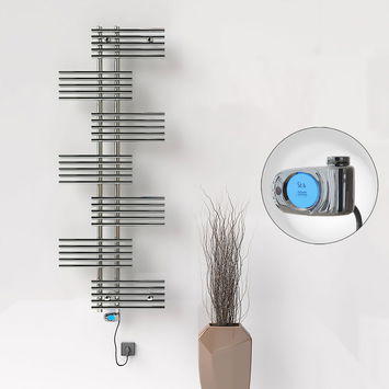 Radiva - FIJI Electric Towel Warmer 650x1762 Chrome (Musa Thermostat) 600W