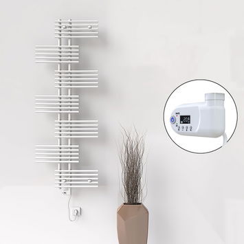 Radiva - FIJI Electric Towel Warmer 650x1762 White (Thesis Thermostat) 900W