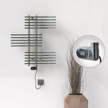 Radiva - FIJI Electric Towel Warmer 650x740 Chrome (Thesis Thermostat) 200W Radiva - FIJI Electric Towel Warmer 650x740 Chrome (Thesis Thermostat) 200W