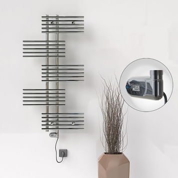Radiva - FIJI Electric Towel Warmer 650x1250 Chrome (Thesis Thermostat) 300W