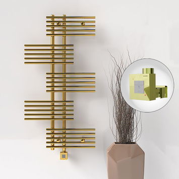 Radiva - FIJI Electric Towel Warmer 650x1250 Gold (KTX1 Thermostat) 300W
