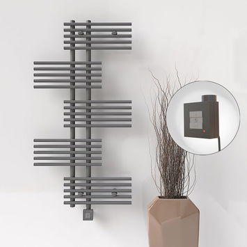 Radiva - Fiji Sèche Serviettes Electrique 650x1250 Anthracite Ktx1 600 Watt