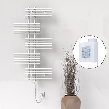 Radiva - Fiji Sèche Serviettes Electrique 650x1250 Blanc Ktx4 1000 Watt Câble en spirale