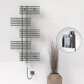 Radiva - Fiji Sèche Serviettes Electrique 650x1250 Chrome Ktx4 300 Watt Câble en spirale