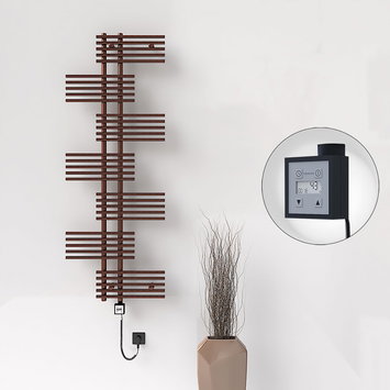 Radiva - FIJI Elektrikli Havlupan 650x1762 Bakır Eskitme (KTX3 Termostat) 600W Spiral Kablolu