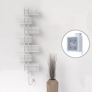  - FIJI Electric Towel Warmer 650x1762 White (KTX3 Thermostat) 1000W Spiral Cable