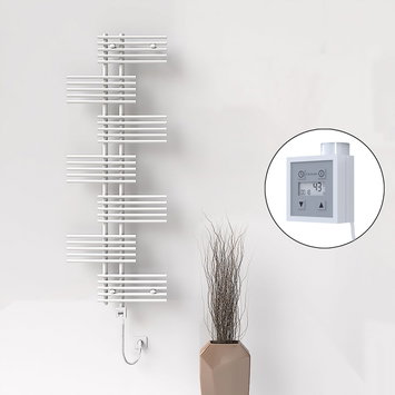 Radiva - Fiji Sèche Serviettes Electrique 650x1762 Blanc Ktx3 1000 Watt Câble en spirale