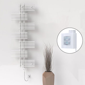 Radiva - Fiji Sèche Serviettes Electrique 650x1762 Blanc Ktx4 1000 Watt Câble en spirale