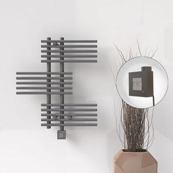 Radiva - FIJI Electric Towel Warmer 650x740 Anthracite (KTX1 Thermostat) 300W Radiva - FIJI Electric Towel Warmer 650x740 Anthracite (KTX1 Thermostat) 300W