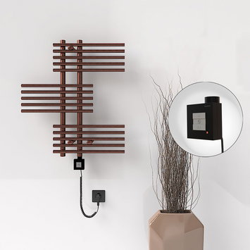 Radiva - FIJI Electric Towel Warmer 650x740 Antique Copper (KTX1 Thermostat) 200W Spiral Cable