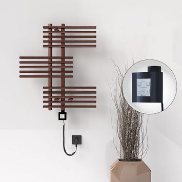 - FIJI Electric Towel Warmer 650x740 Antique Copper (KTX4 Thermostat) 200W Spiral Cable