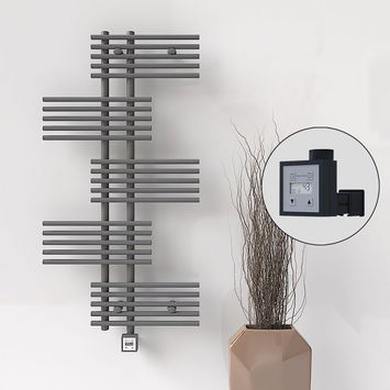 Radiva - Fiji Sèche Serviettes Electrique 650x1250 Anthracite Ktx3 600 Watt