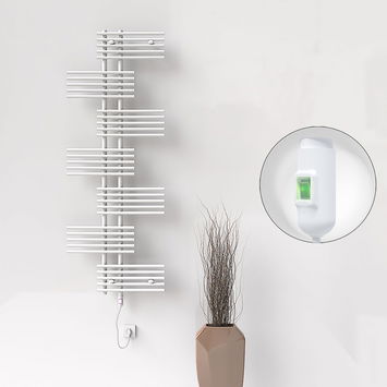 Radiva - Fiji Sèche Serviettes Electrique 900 Watt 650x1762 Blanc (On/Off)