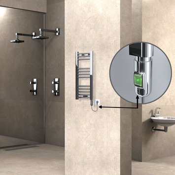 Radiva - Haiti Electric Towel Warmer 300x700 Flat Chrome (On/Off Button) 200 Watt