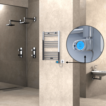 Radiva - Haiti Electric Towel Warmer 500x700 Flat Chrome (Musa Thermostat) 200 Watt Radiva - Haiti Electric Towel Warmer 500x700 Flat Chrome (Musa Thermostat) 200 Watt