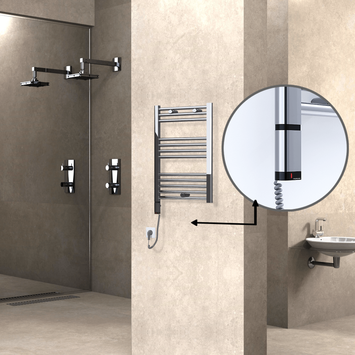 Radiva - Haiti Electric Towel Warmer 500x700 Flat Chrome (OneD On/Off ) Left 200 Watt Radiva - Haiti Electric Towel Warmer 500x700 Flat Chrome (OneD On/Off ) Left 200 Watt