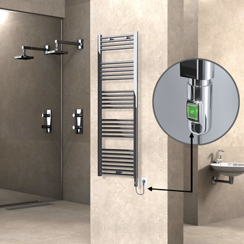 Radiva - Haiti Electric Towel Warmer 500x1500 Flat Chrome (On/Off Button) 600 Watt