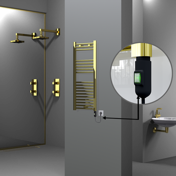 Radiva - Haiti Electric Towel Warmer 400x1000 Flat Gold (On/Off Button) 200 Watt