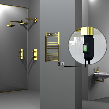 Radiva - Haiti Electric Towel Warmer 400x700 Flat Gold (On/Off Button) 200 Watt