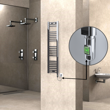 Radiva - HAITI Elektrikli Havlupan 300x1200 Düz Krom (On/Off Düğmeli) 200W