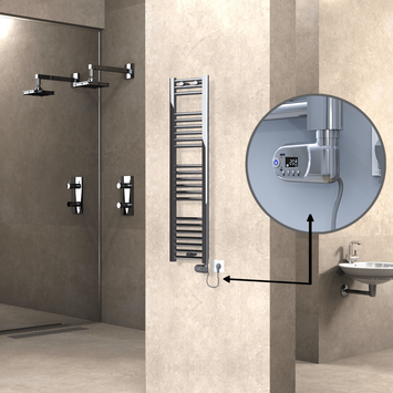 Radiva - HAITI Elektrikli Havlupan 300x1200 Düz Krom (Thesis Termostat) 200W