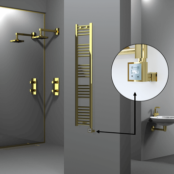 Radiva - HAITI Elektrikli Havlupan 300x1500 Düz Altın (KTX3 Termostat) 300W