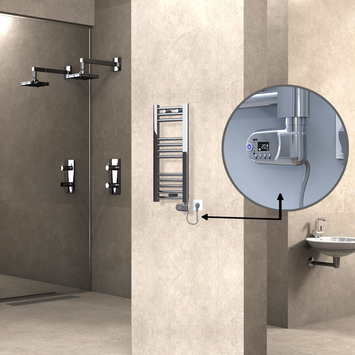 Radiva - Haiti Sèche Serviettes Electrique 200 Watt 300x700 Plat Chrome (Thermostat Thesis)