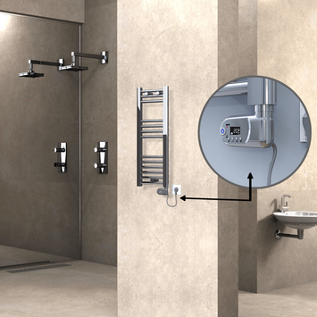 Radiva - Haiti Sèche Serviettes Electrique 200 Watt 300x800 Plat Chrome (Thermostat Thesis)