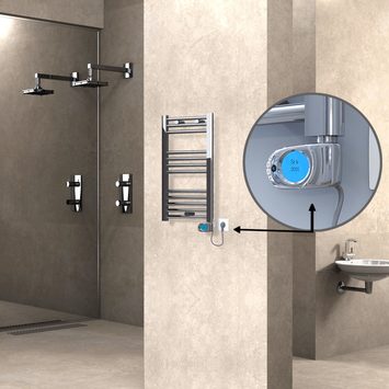 Radiva - HAITI Elektrikli Havlupan 400x700 Düz Krom (Musa Termostat) 200W