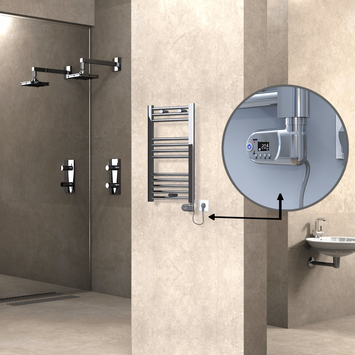 Radiva - HAITI Elektrikli Havlupan 400x700 Düz Krom (Thesis Termostat) 200W